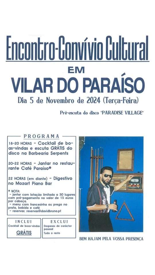 David Bruno Convívio Cultural Paradise Village