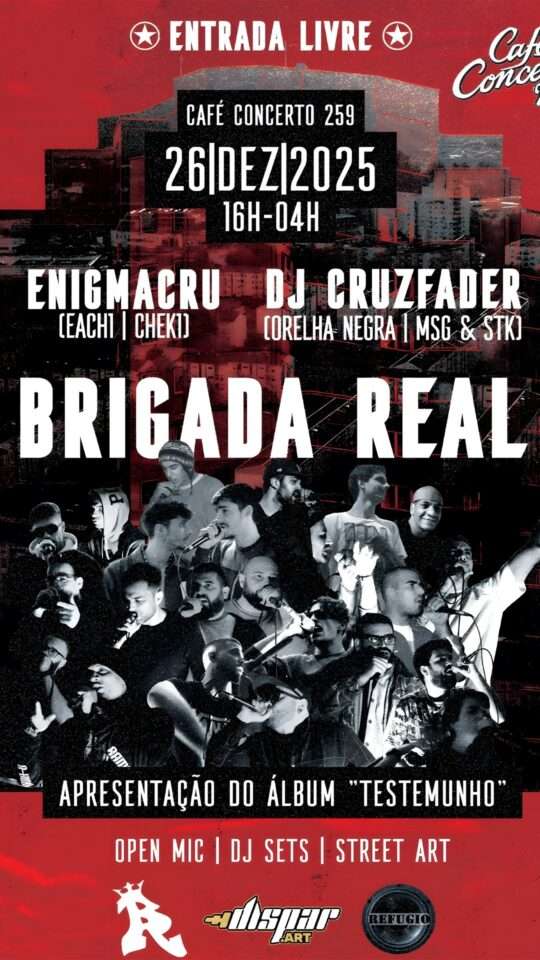 Brigada Real: Apresentação do álbum "Testemunho" no Café Concerto 259 Brigada Real: Apresentação do álbum "Testemunho" no Café Concerto 259